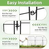 WELDUN Metal Garden Fence 310cm x 41cm 10 Pack Animal Barrier Black view 5