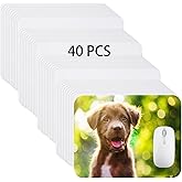 Nicunom 40 Pcs Sublimation Mouse Pad Blanks, Heat Press Printing Crafts Mousepads 3mm Thick DIY Custom Mouse Pads Anti-Slip Rubber Mouse Mat for Office Laptop Computer Gaming
