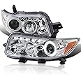 Spec-D Tuning Angel eye + LED Projector Headlights Compatible with 2008-2010 Scion xB, Left + Right Pair Headlamps Assembly