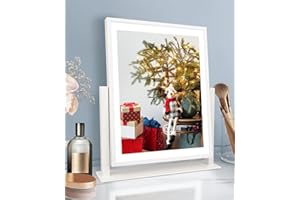 Beelux Makeup Mirror with Lights Lighted Up Vanity Mirror with Touch Control 3 Color Lighting Modes Dimmable 360°Rotation for Vanity Desk Tabletop 13Inch Christmas Birthday Present