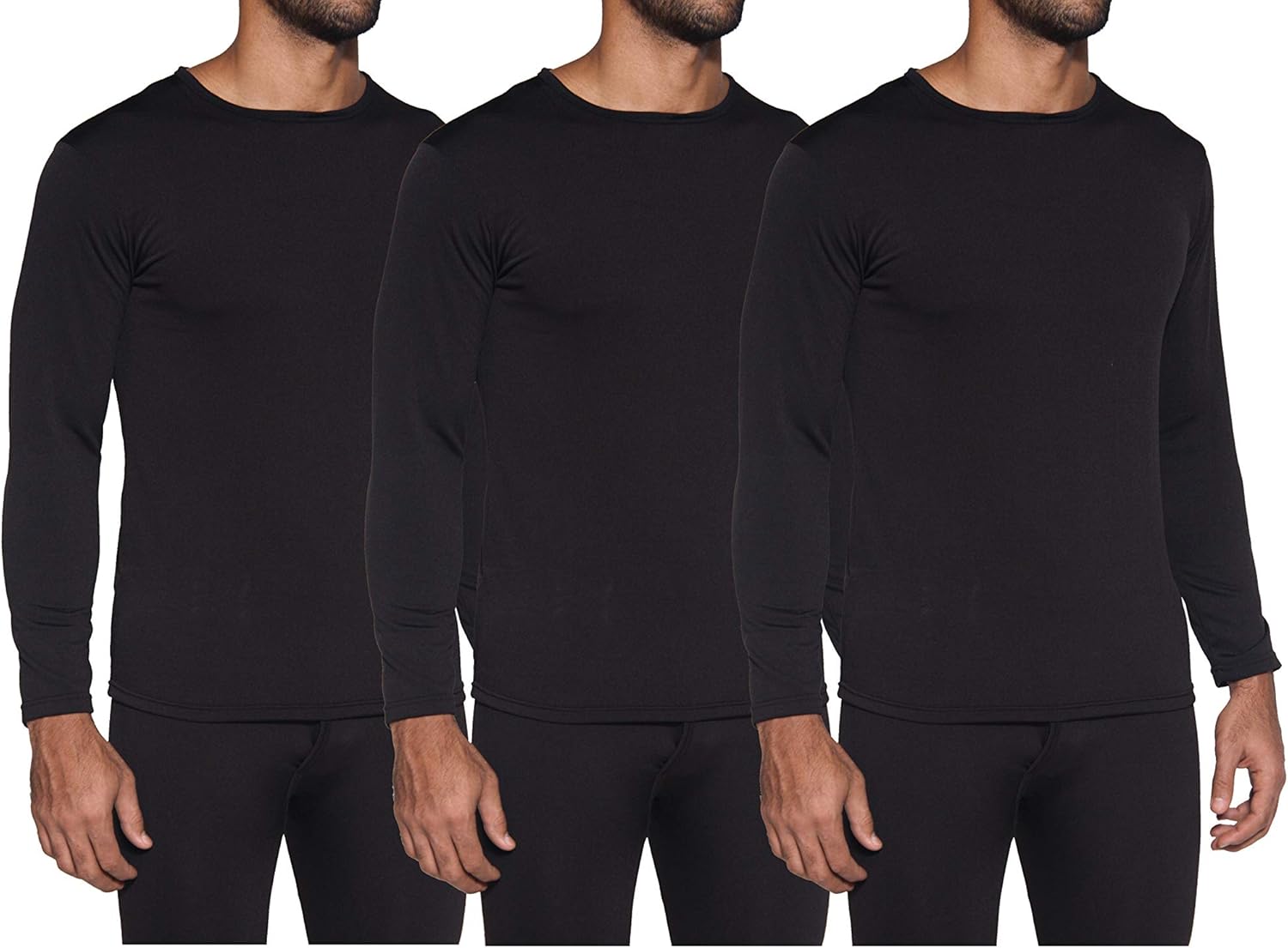 1 & 3 Pack: Men's Ultra-Soft Long Sleeve Crew Neck Thermal Shirt – Fleece Lined Compression Baselayer Top Underwear at  Men’s Clothing store