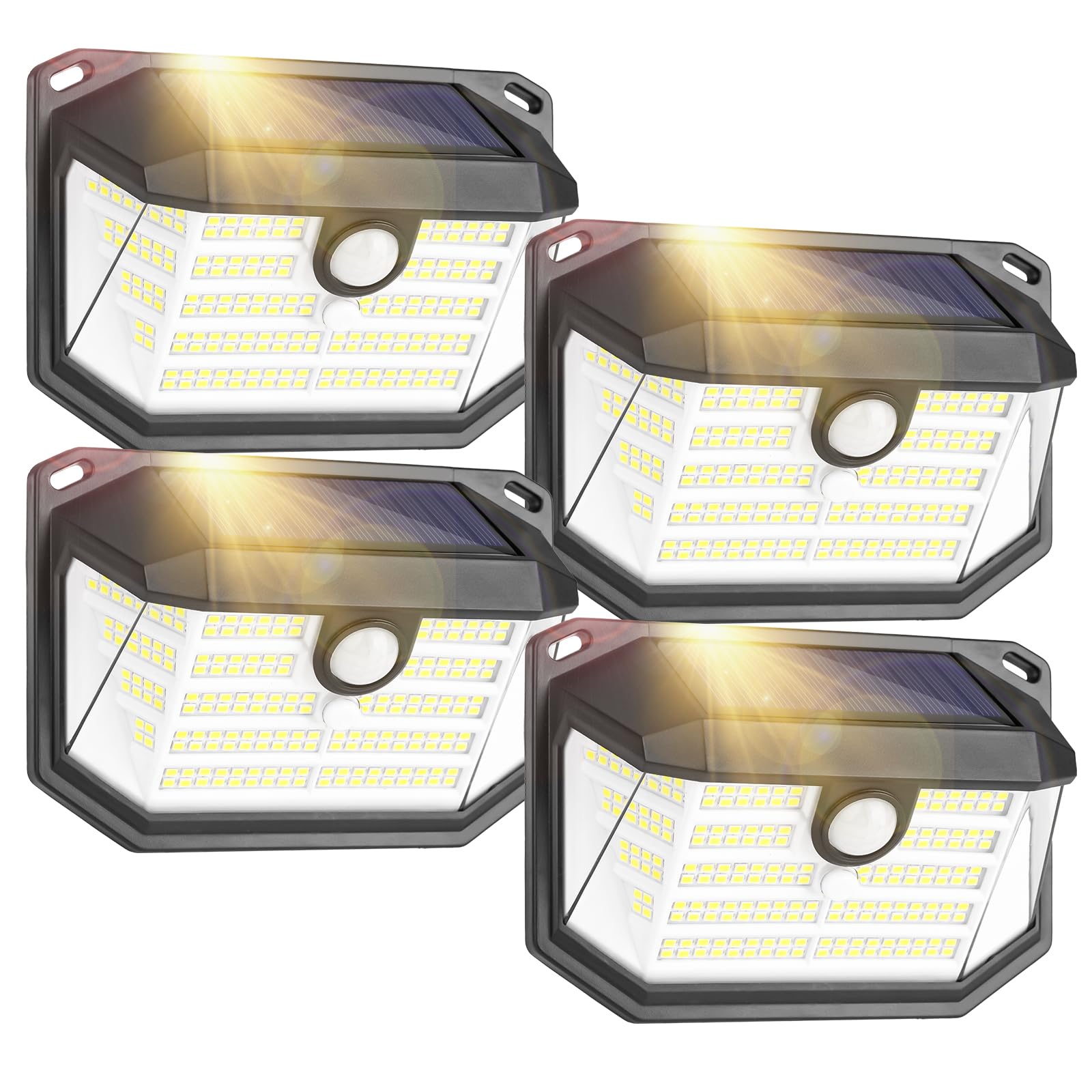 Lenlun Solar Outdoor Lights, IP65 Waterproof Lights Outdoor Garden, 230 LED Solar Motion Sensor Lights, 3 Modes PIR Wall Lights for Outside Front Door Patio Fence Yard