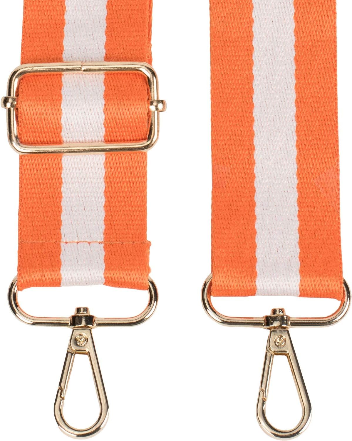 styleBREAKER Pockets shoulder strap striped, interchangeable bag strap with snap hook, adjustable, unisex 02013016, Colour:Orange-White - Image 3
