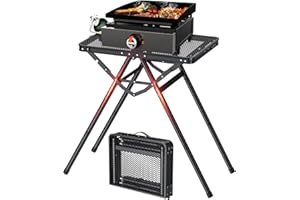 FUNYKICH Folding Grill Tables for Outside, 3 Height Adjustable Portable BBQ Tables, Fit 17” or 22” Other Tabletop Grill with 