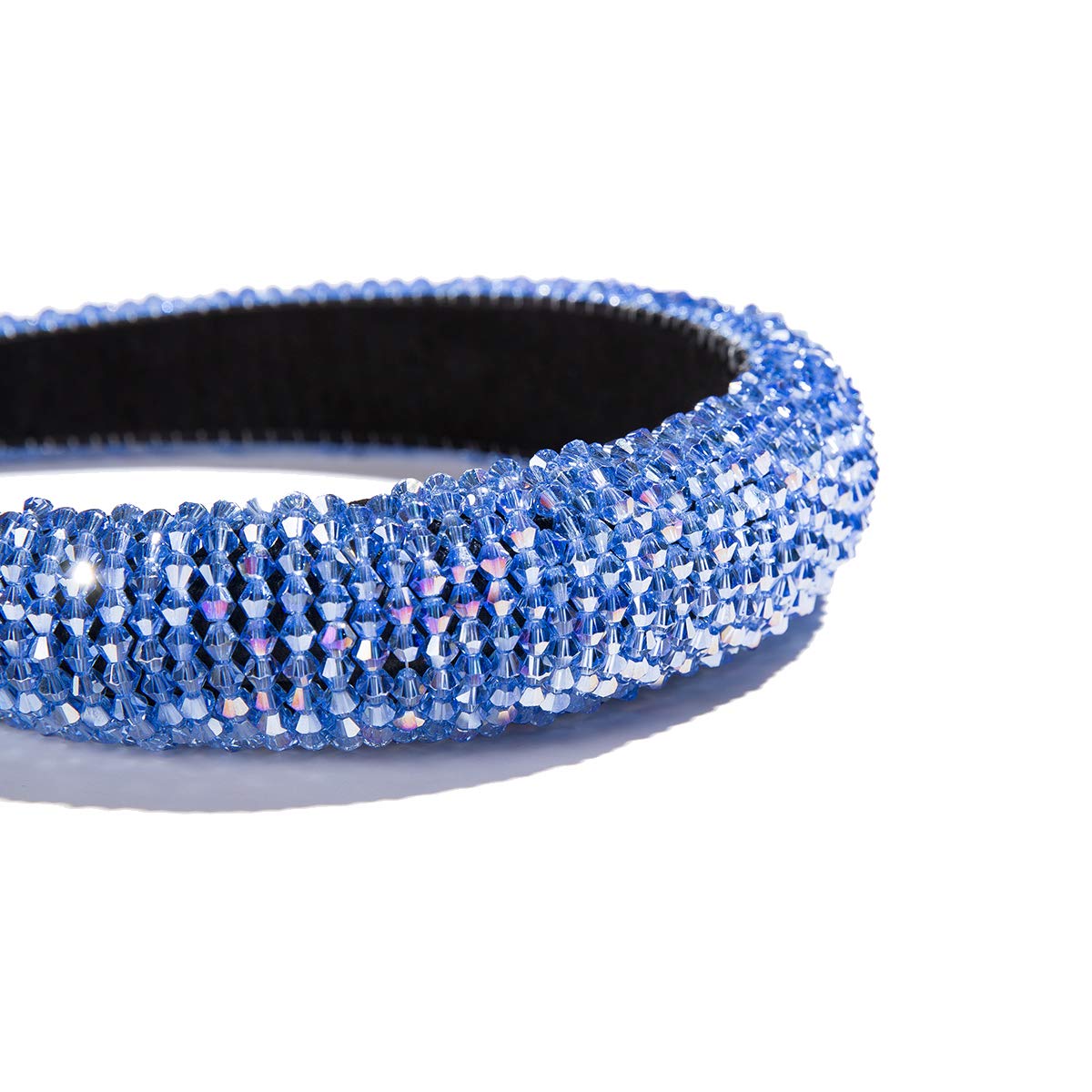 Beaded Padded Headband Glass Crystal Embellished Headband Hairband Hair Hoop Goth Wedding Headpiece Fashion Hair Accessory : Beauty