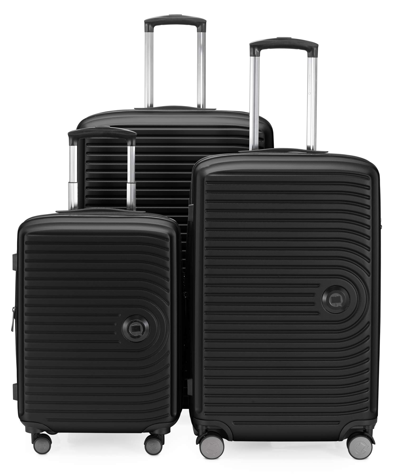 Hauptstadtkoffer Mitte - Set of 3 Suitcases - Hand Luggage Suitcase 55 cm, Medium Suitcase 68 cm + Large Travel Suitcase 77 cm, Hard Shell ABS, TSA, Black