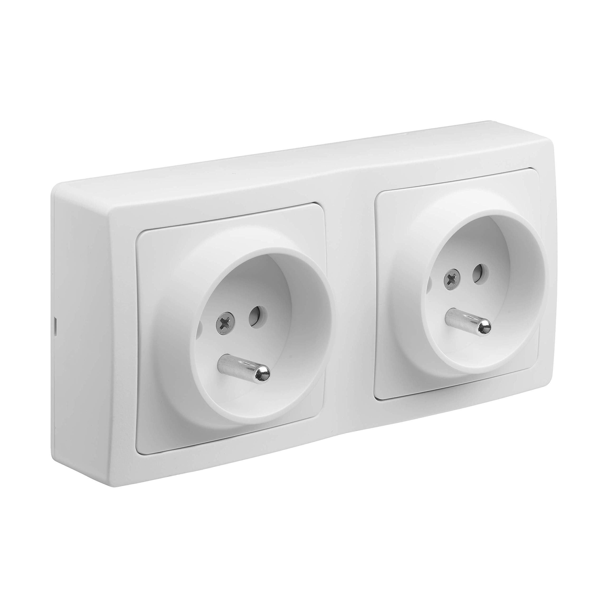 Debflex 746807 Double Socket 2P+T Pre Cable White