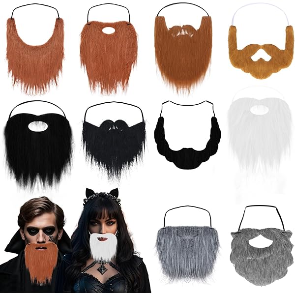 Self Adhesive Fake Mustache, 4x3in Realistic Beard For