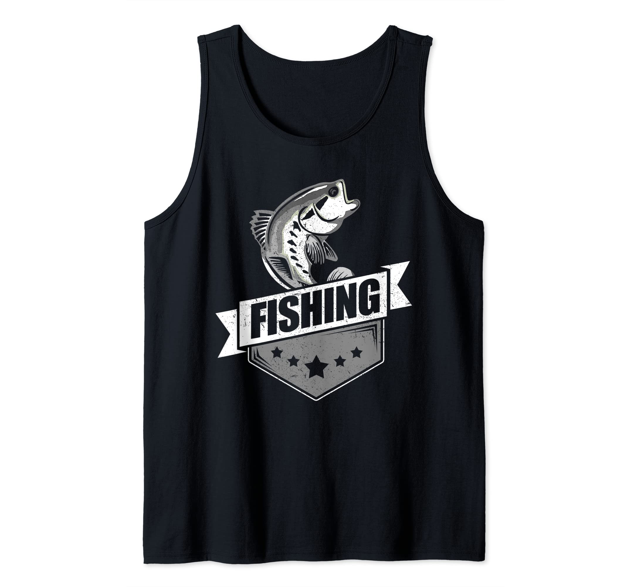 Angler motif with fish and fishing rod gift fishing Tank Top