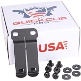 QuickClip Pro DCC Monoblock Holster Sheath Belt Gear Clip Fits 1.5" IWB Belts - Concealed Carry Clasp - Tactical Dark Matte Grey Metal with Mounting Hardware, Made in USA