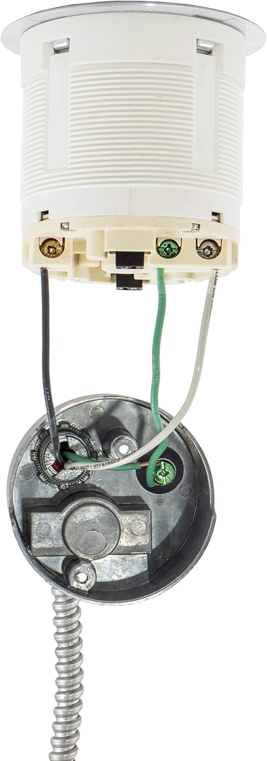 Bryant Electric RCT201W 15A 125V Tamper Resistant Pop-Up Countertop Receptacle Surface Mount, 15 Amp, Powder Coated White - - 