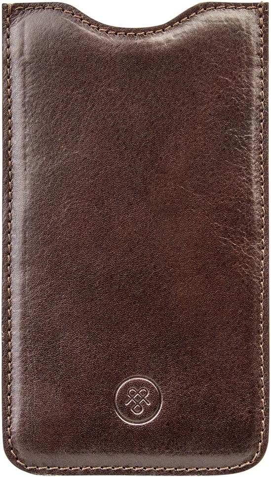 Maxwell Scott Sleek Italian Leather Phone Case - Dosolo Brown