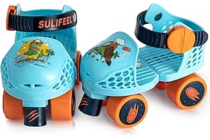 SULIFEEL Kids Adjustable Quad Roller Skates,Toddler Beginner Roller Skates for Girls and Boys Age 2-5 Years Old