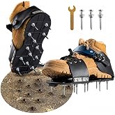 Aerator Shoes, Lawn Aerator Shoes for grass with Foot Protection ,Aeration Shoes for Lawn with Adjustable Strap, Pre-Assembled Aerating Shoes for Lawns, Gardens, and Courtyards (Black&amp;Dark Blue)