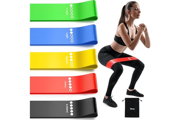 Resistance Bands, Exercise Workout Bands for Women and Men, 5 Set of Stretch Bands for Booty Legs, Pilates Flexbands