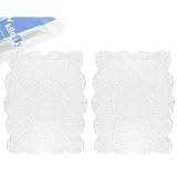 Kilofly Set Di 2 Centrini In Cotone Fatto A Mano All'Uncinetto - Beige, 48x35 Cm