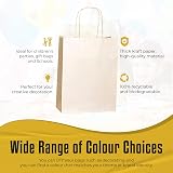 Thepaperbagstore 10 Cream Small Paper Party Bags With Handles 18x22x8cm view 3