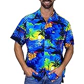 V.H.O. Funky Hawaiian Shirt, Shortsleeve, Surf, Blue, 3XL
