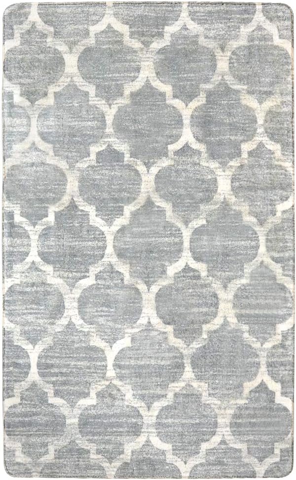 Rugs, Pads & Protectors - Lahome Moroccan Bedroom Rug - 3’x5’Area Throw Washable Rugs Small Non-Slip Accent Distressed Floor Carpet for Door Mat Entryway Living Room Kitchen Laundry Decor (3’ X 5’, Gray)