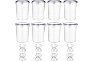 DIVINA VITAE 8Pcs Plastic Paint Storage Containers with Stainless Steel Mixing Ball, 1000ml Airtight Empty Paint Cans Paint Touch Up Bottles with Lids for Leftover Paint