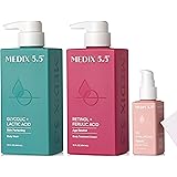 MEDIX 5.5 Anti Aging Skin Care 3PC Set | Retinol Body Cream + Exfoliating AHA Glycolic Acid Foaming Face Wash & Body Wash + H