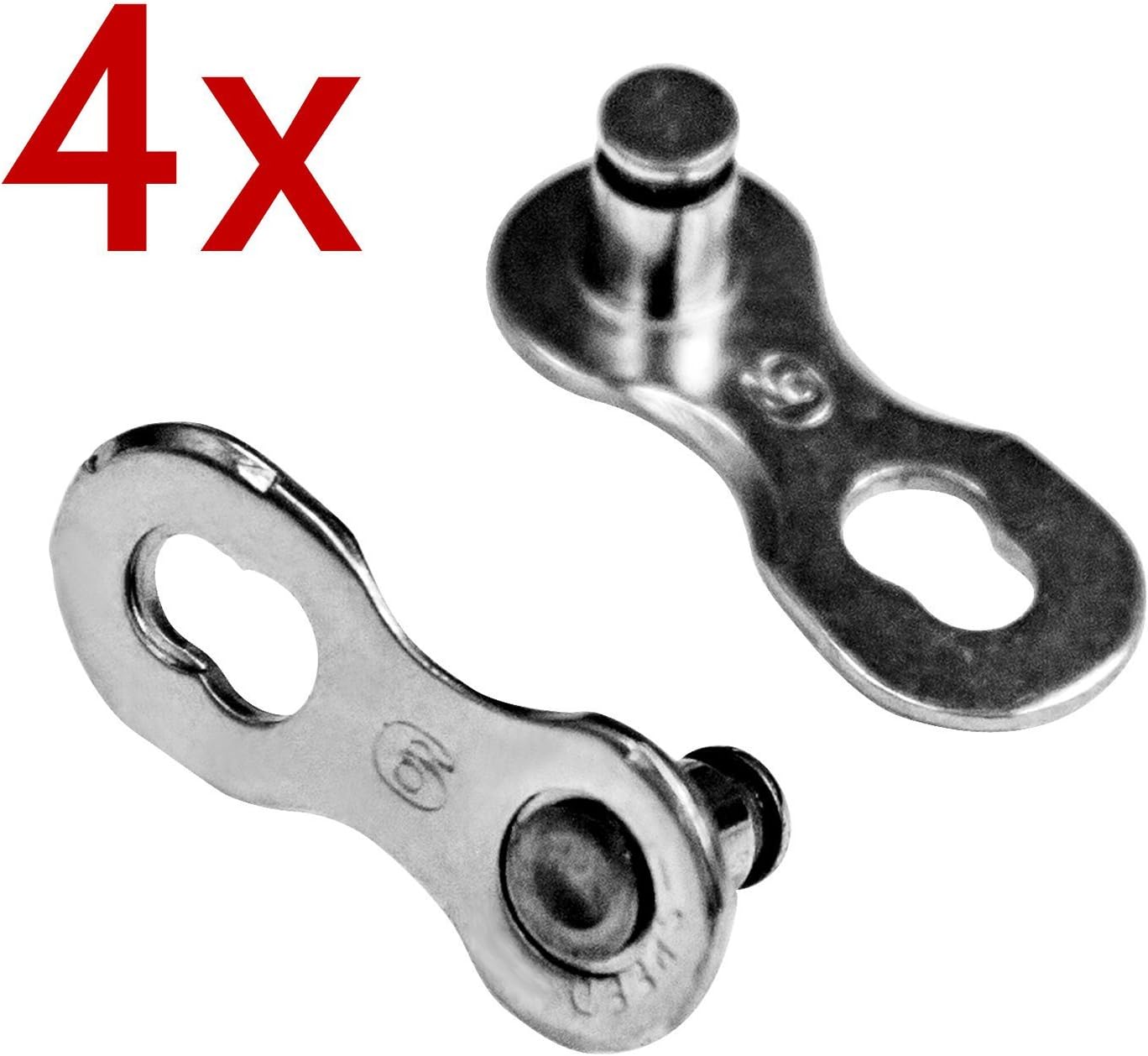 Pack of 4 YBN 9 Speed Reusable Chain Connector Quick Power Links - Suits Shimano, SRAM, Campagnolo