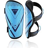 Shin Guards Soccer Kids Youth, CE Certified Airsfish Shin Guard Protection Gear for 2-18 Years Old Boys Girls Teenagers High Impact Resistant Breathable Comfortable 1 Pair 4 Sizes