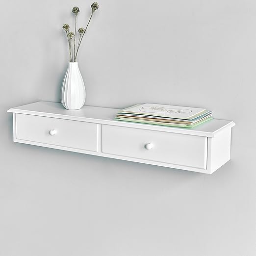 Amazon Com Welland Wall Mounted Storage Shelf With 2 Drawers
