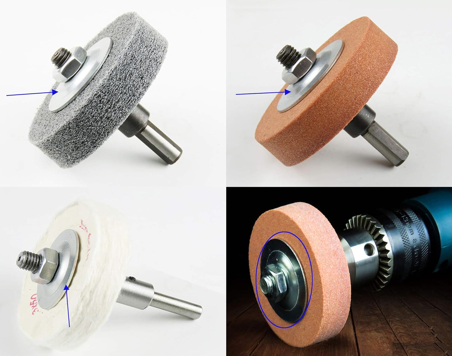 Bench Grinder Arbor Washer/Flange For Grinding/Wire Wheel,2 sets BigaMart