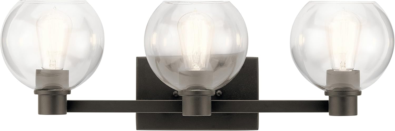 Kichler 45894NI Harmony Vanity, 3-Light 225 Total Watts, Brushed Nickel - - 