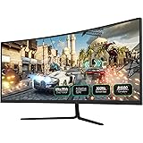 Fiodio 29" Curved 100Hz LED Gaming Monitor Full HD 21:9 Ultra Wide 2560 * 1080P HDMI DP Ports with Built-in Speakers, VESA Wa