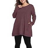 Shiaili Heather Plus Size Tunic Tops for Women Long Flowy Shirts for Leggings