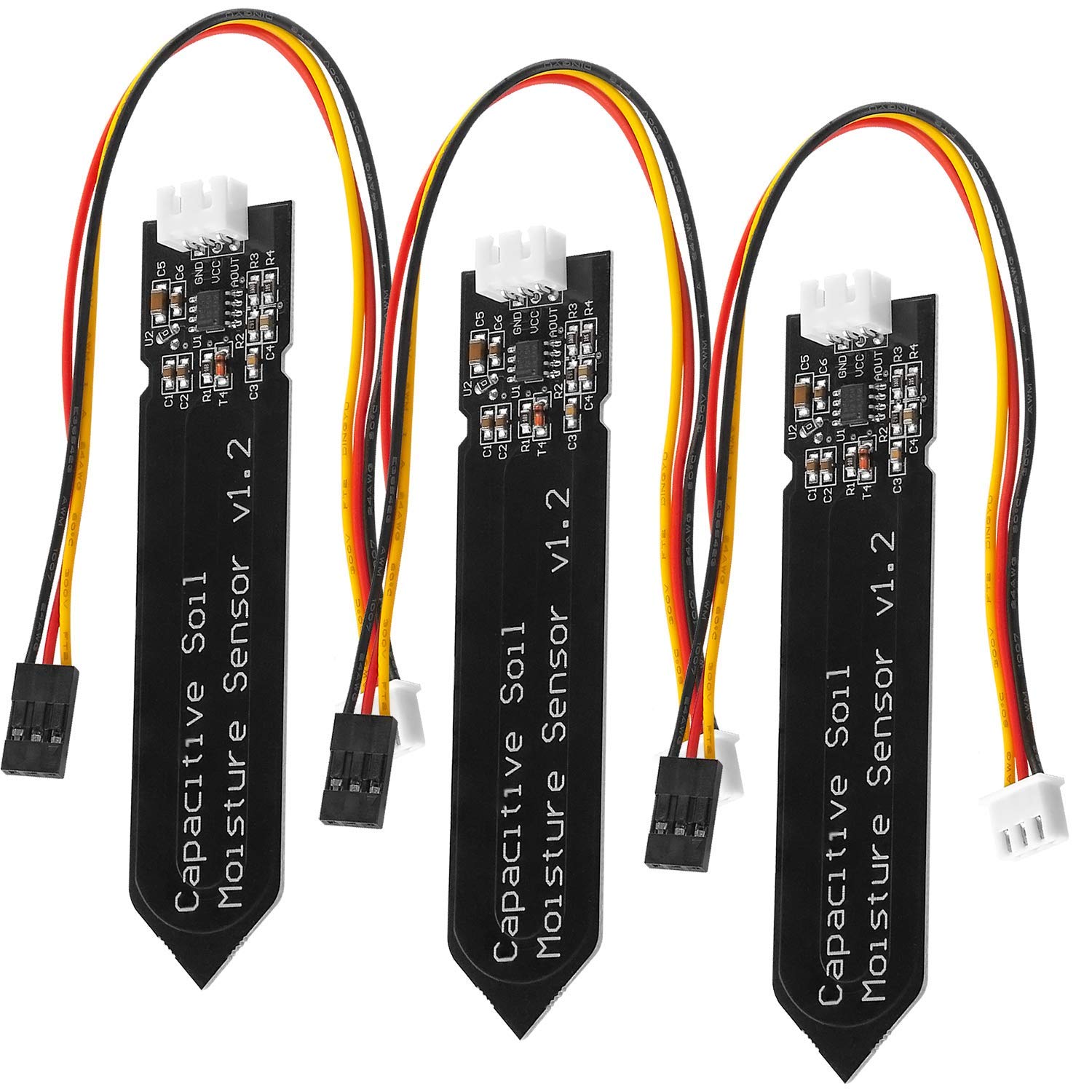AZDelivery 3 x Soil Moisture Sensor Hygrometer Module V1.2 capacitive compatible with Arduino including E-Book!