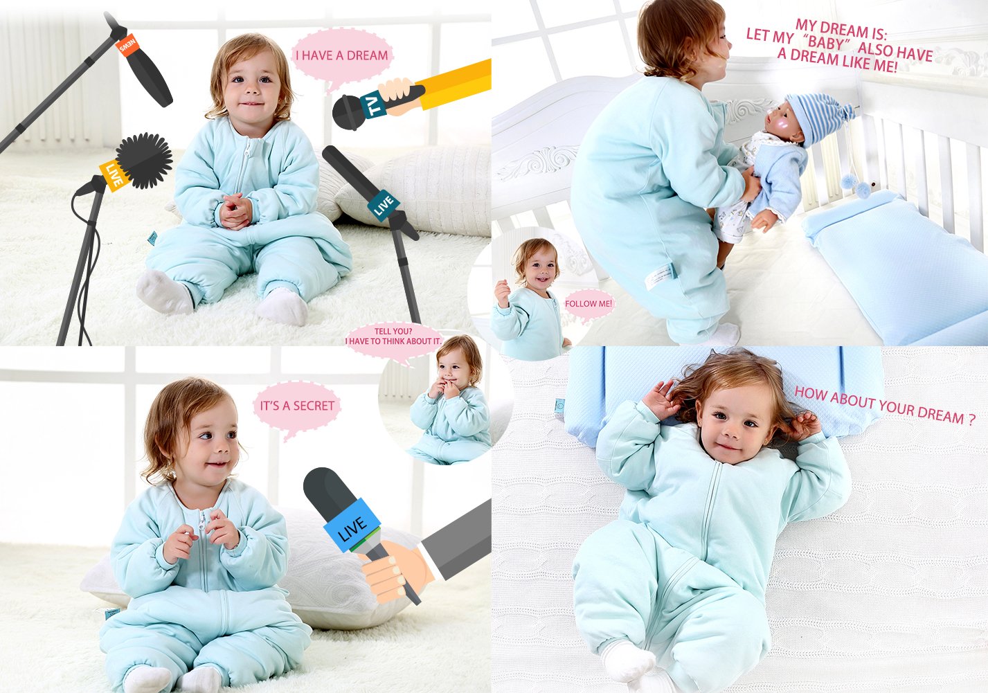 RESTCLOUD Baby Sleep Bag with Feet Winter, Wearable Blanket with Legs, Sack for Toddler Thicken 2.5 TOG (Blue, 2T-4T Year)
