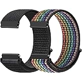 22mm Nylon Quick Release Watch Band Compatible with Samsung Galaxy Watch 3 45mm/Gear S3 Frontier/Garmin Venu 4 45mm/3 45mm/2/Vivoactive 4/Forerunner 570(47mm)/255/265/Amazfit Helio/Bip 6/5/Balance 2