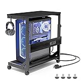 Height Adjustable Computer Tower Stand with Charge