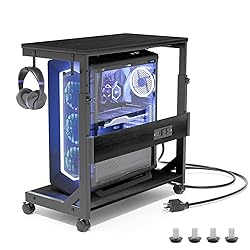 Height Adjustable Computer Tower Stand with Charge