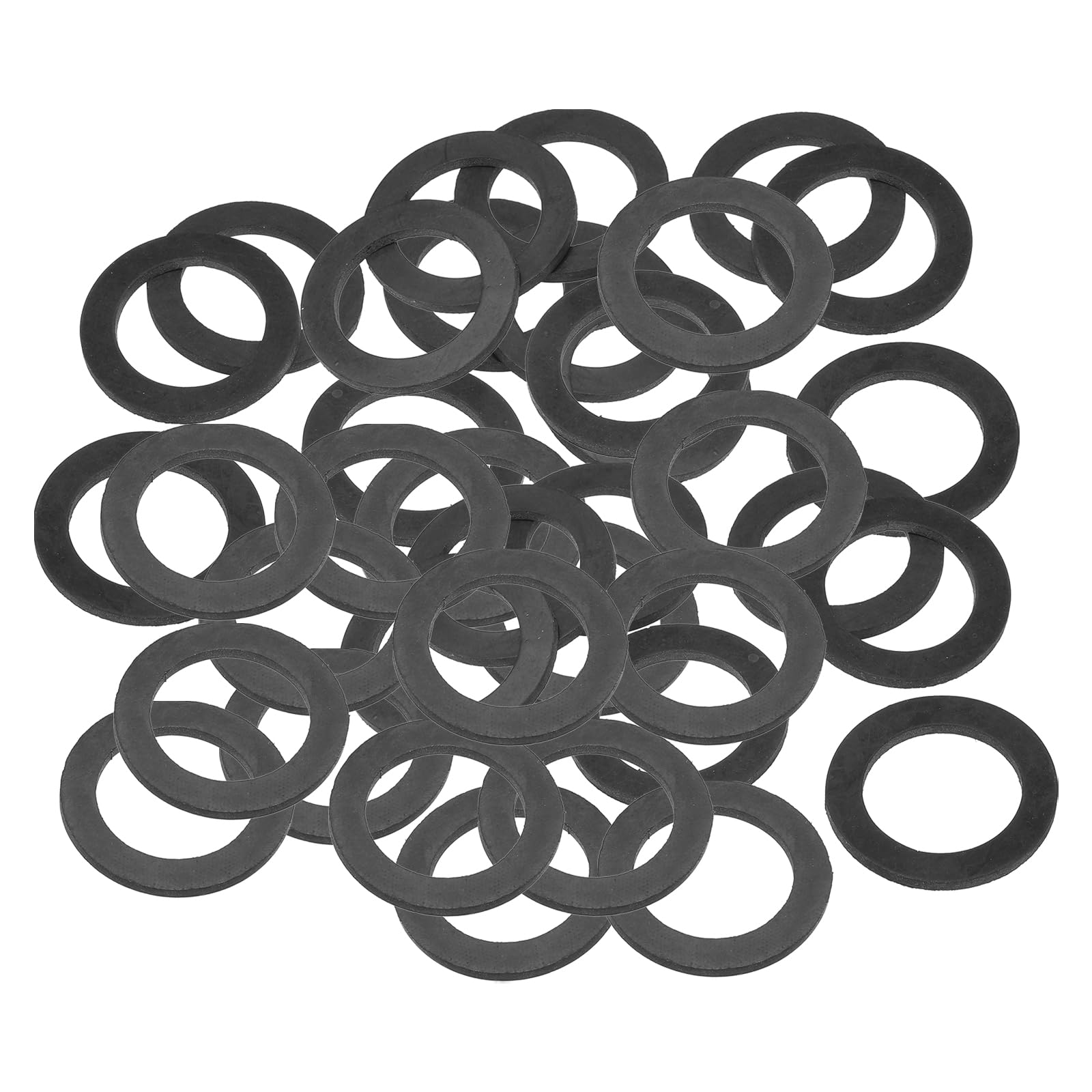 PATIKIL M31 Rubber Flat Washer, 100 Pack 31mm ID 45mm OD 3.5mm Thick Sealing Spacer Gasket Ring for Faucet Pipe Water Hose Fastener Bolt, Black — image 1