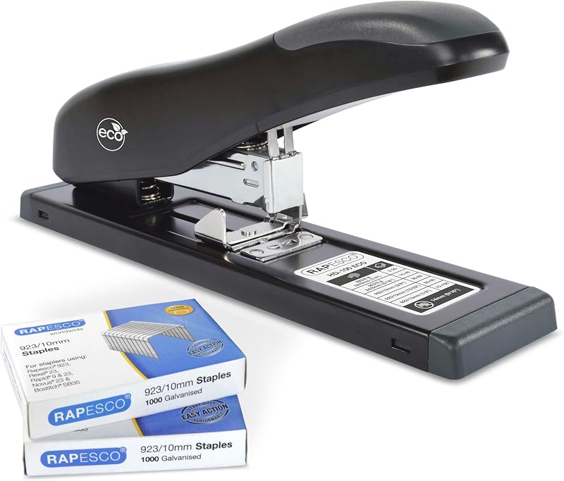 Rapesco 1307 ECO HD-100 Heavy-Duty Stapler 100 Sheet 923/10mm Staples Black