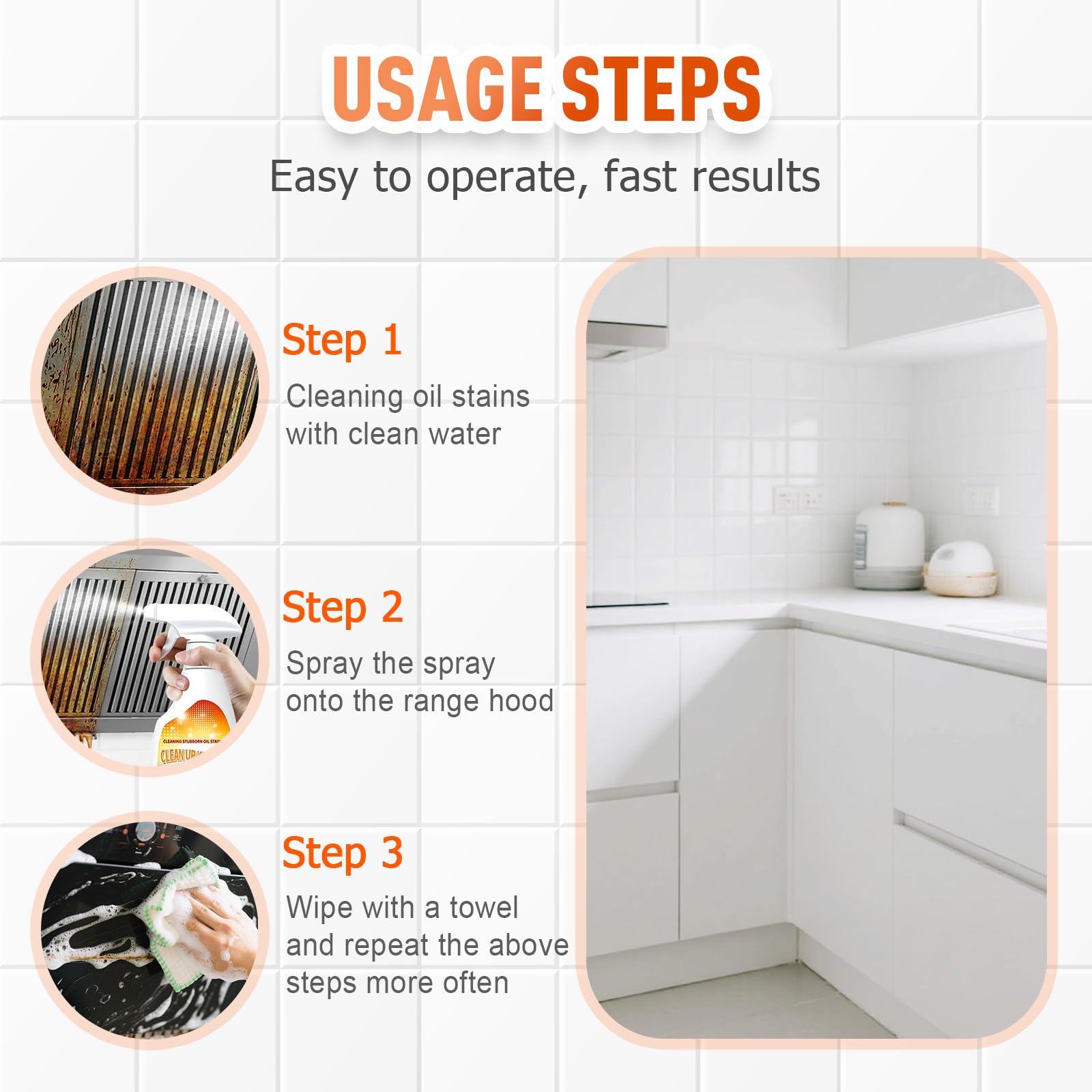 Heavy Duty Kitchen Degreaser, 2026 Neu Fettlöser Küchenreiniger Backofenreiniger Geeignet für Küche Backofen Grill und Herd 240ml (1 Stück) 2