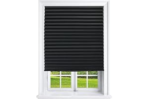 MW WATERSPORTS Blackout Pleated Temporary Paper Shades (6 Pack) 36" x 69" Cut to Size Room Darkening Cordless Blinds Light Filtering Easy Install No Tools