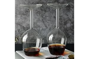 2pcs Upside Down Wine Glass, 400ml Red Vin Glasses, Funny Wine Glasses for Women, Modern Glassware, for Men Valentine's Day B