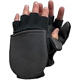 Glacier Glove Unisex Alaska River Flip Mitt | Warm Non-Slip Grip Fishing Fingerless Gloves - Flip Mittens with 2mm Neoprene Palm | for Outdoors, Fly Fishing, Paddling, Hiking