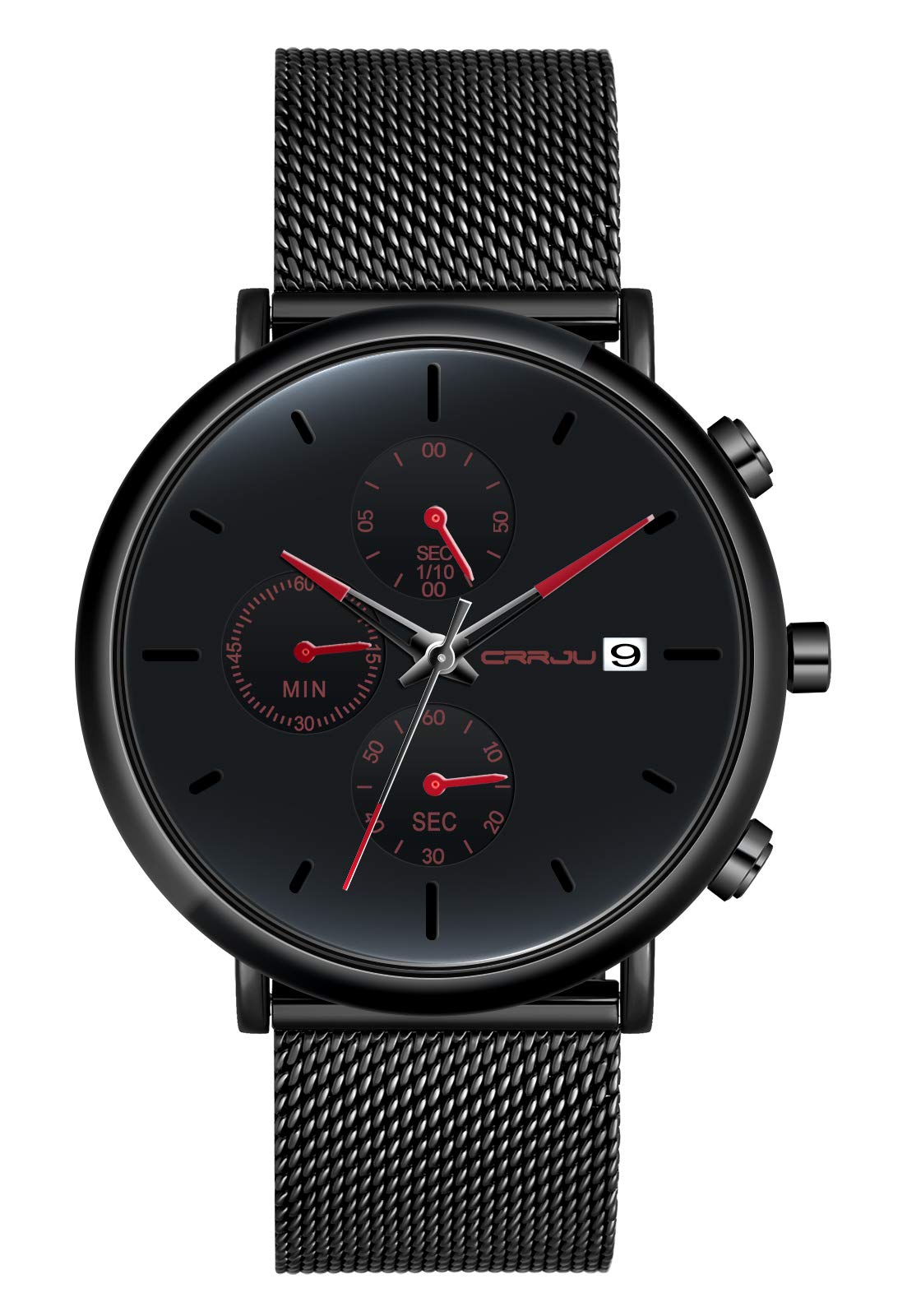 MicLee Men's Wrist Watches, Men's Boy's Quartz Watch, Multi-Function Business Watch, Student Casual Watch, with Calendar, Alloy Watch, Mineral Glass dial Window, Stainless Steel mesh Band — image 1