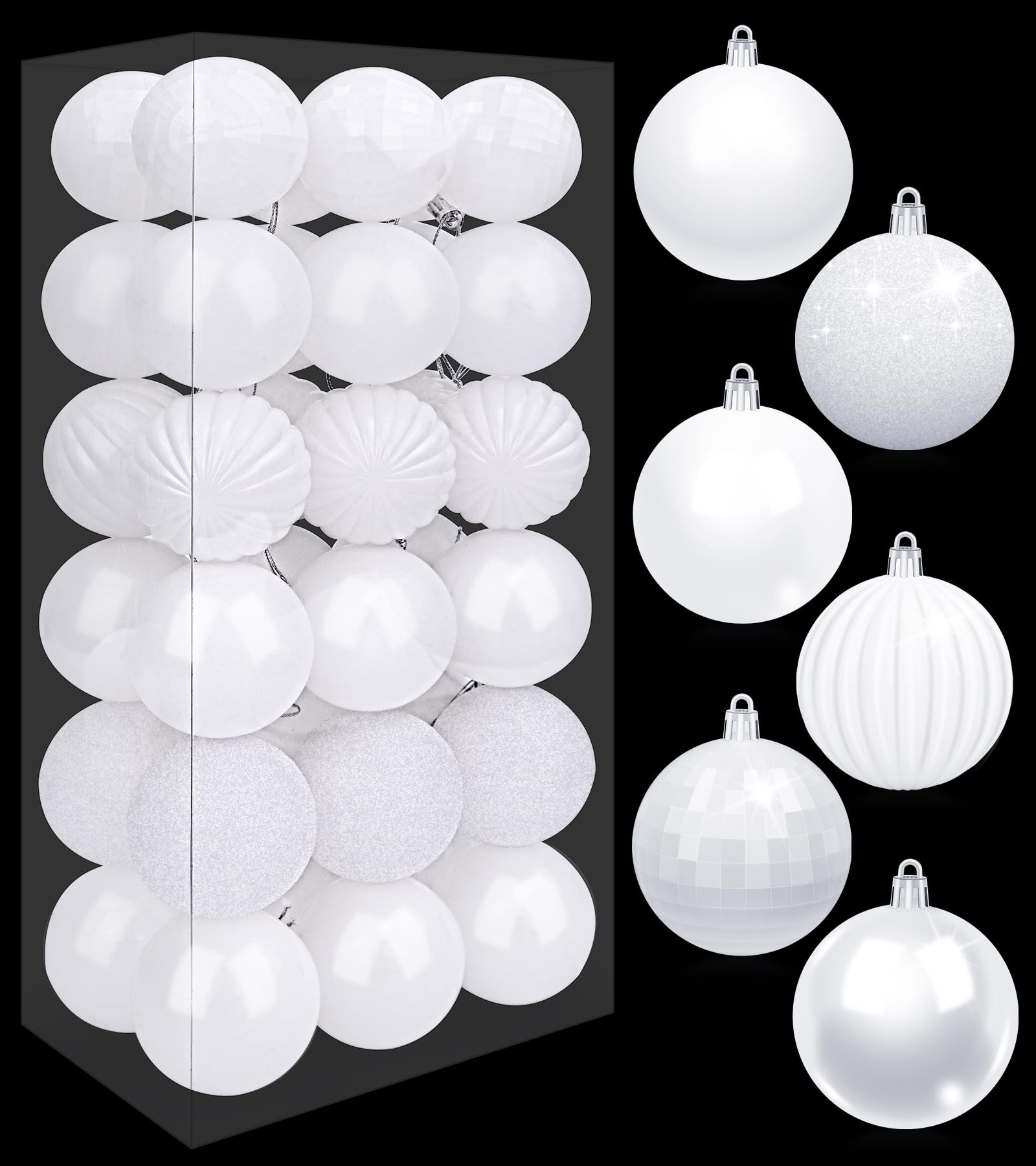 BLAZOR Christmas Baubles, Shatterproof Plastic Christmas Bulbs, Hanging Decorations for Xmas Tree, Holiday, Wedding, Party