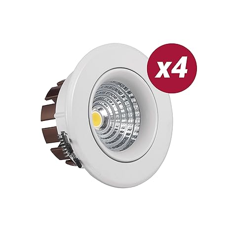 POPP® JUEGO DE FOCO DOWNLIGHT LED 9w ORIENTABLE,LUZ calido 3000k ...