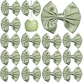 OZXCHIXU Sage Green Satin Ribbon Twist Tie Bows 30pcs 3.5" Elegant Premade Bows for Gift Wrapping, Crafts, Treat Bags, Candy Apple, Cake Pops, Party Decor, Baby Shower, Wedding Decor (Sage Green)