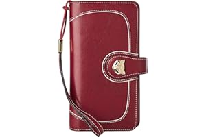 FOXLOVER Designer Wristlet Wallets for Women Large Capacity Ladies RFID Blocking Leather Credit Card Holder