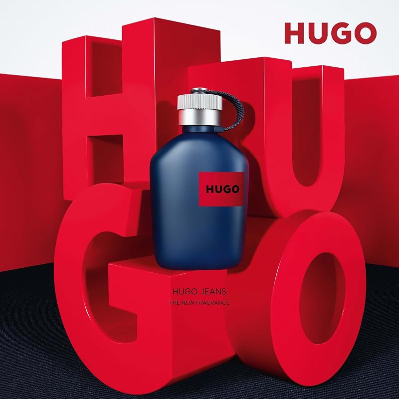HUGO Jeans Eau de Toilette para Hombre | Fragancia masculina aromática fougère con notas de pomelo y menta piperita | 125 ml