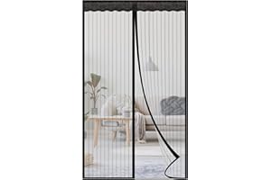 Ngreen Magnetic Screen Door Mesh - Heavy Duty Magic Door Screen Closure with Magnets for Sliding, Patio, French, Front and Back Door, Kid and Pet Friendly, Easy Install